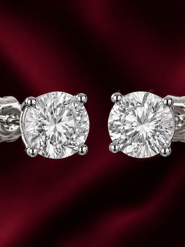 4.00 Cts T.W. Solitaire Earrings