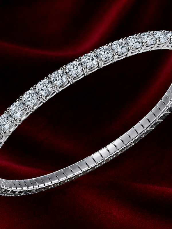 9.72 cts Flex Bangle - 14k White Gold