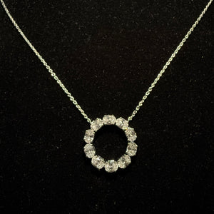 Oval Halo Pendant - White Gold