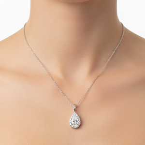 Grace Drop Pendant - White Gold