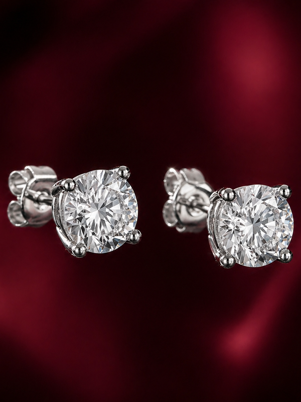 2 Cts T.W. Solitaire Earrings