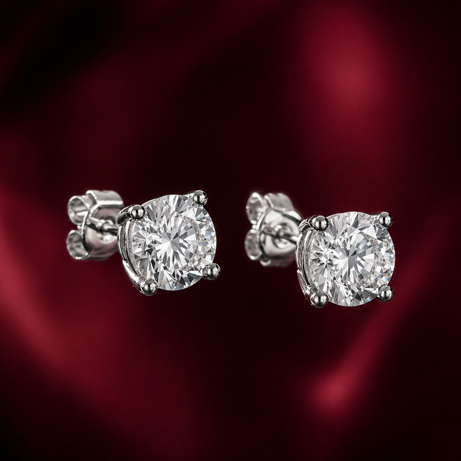 2 Cts T.W. Solitaire Earrings