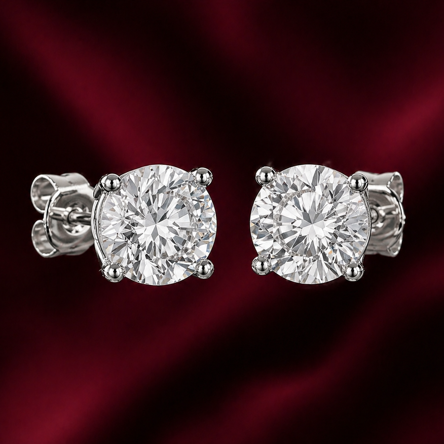 3.50 Cts T.W. Solitaire Earrings