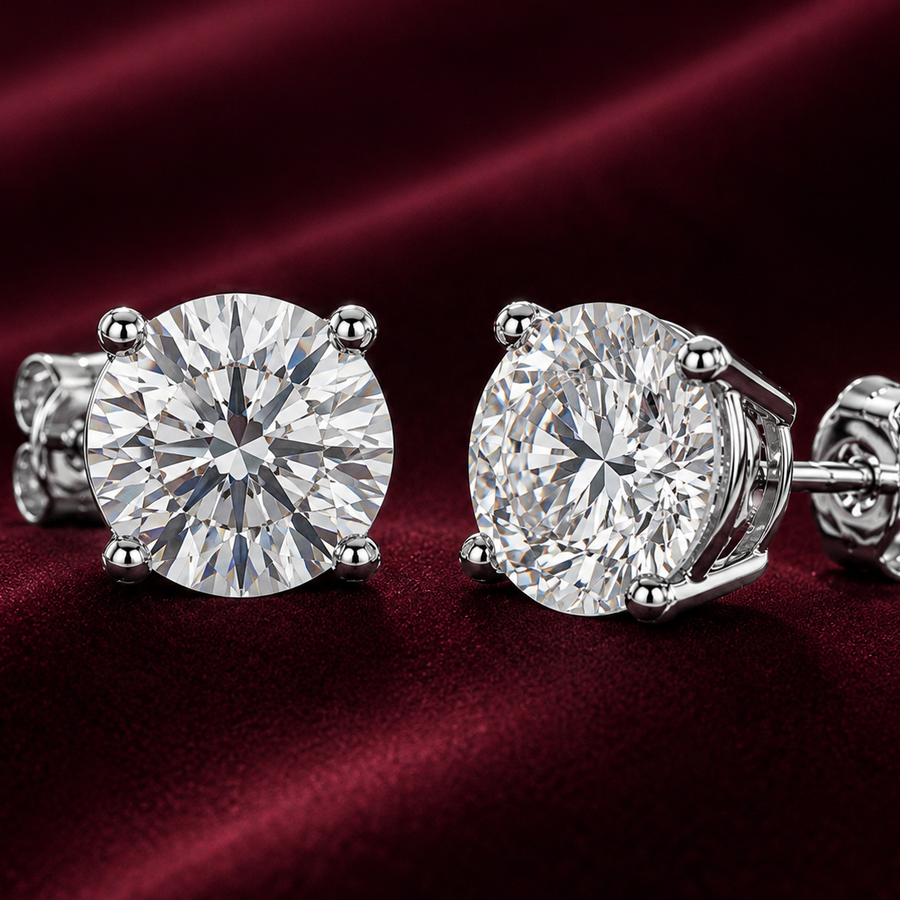 5 Cts T.W Solitaire Earrings
