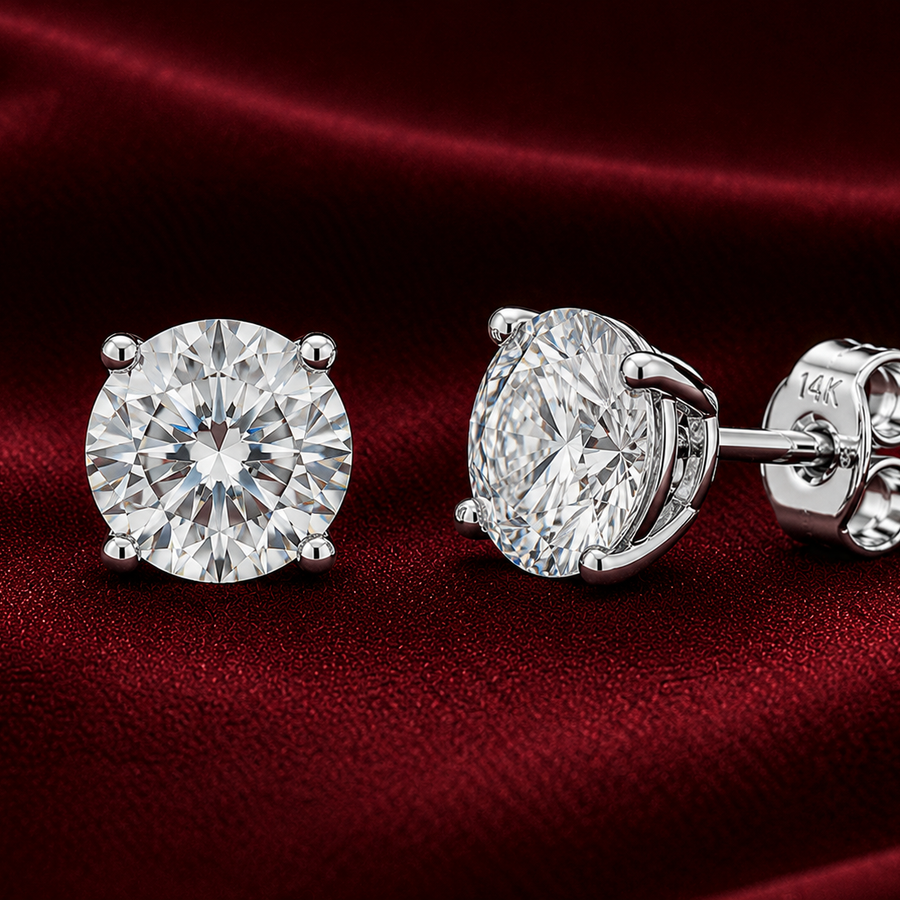 2.50 Cts T.W. Solitaire Earrings
