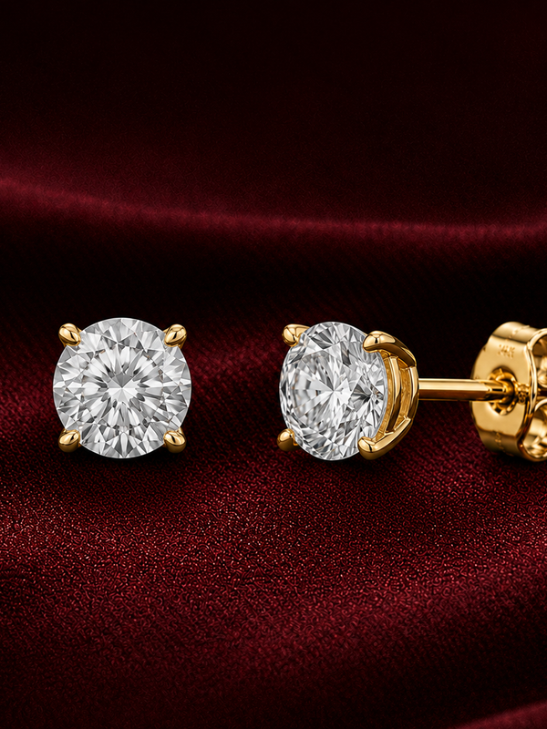 1.50 Cts T.W. Solitaire Earrings