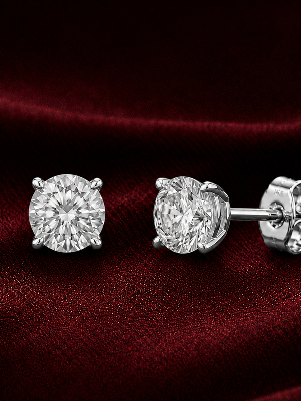 1.50 Cts T.W. Solitaire Earrings