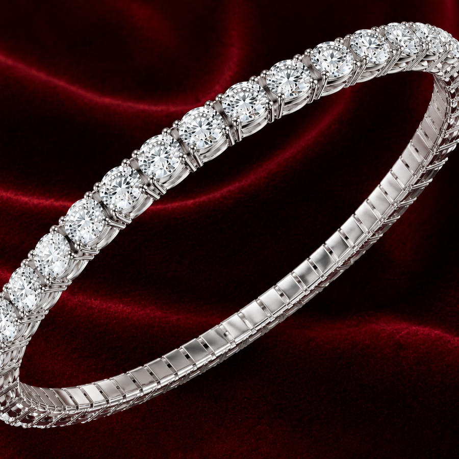 10 cts Flex Bangle - 14k White Gold