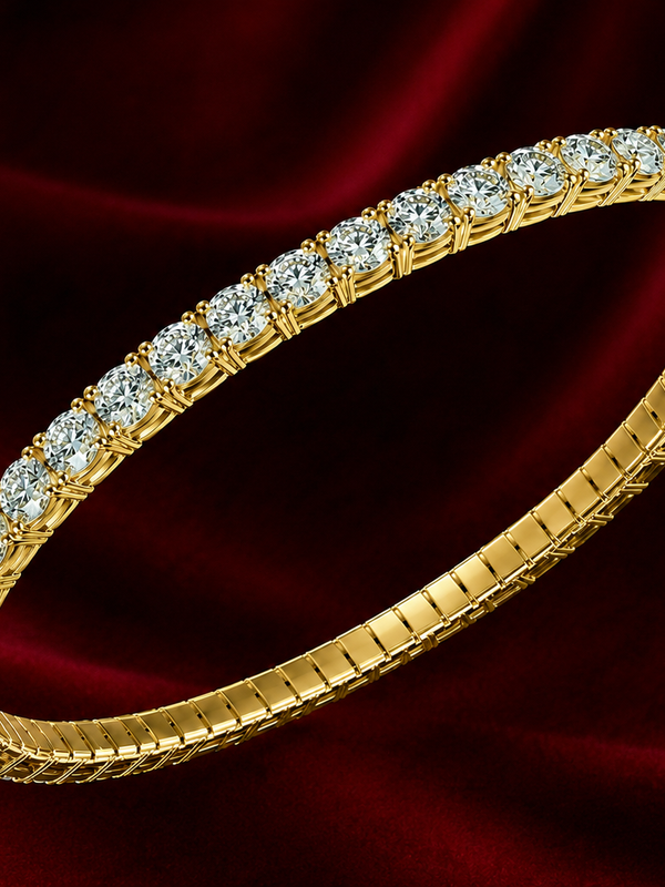 9.72 cts Flex Bangle - 14k Yellow Gold