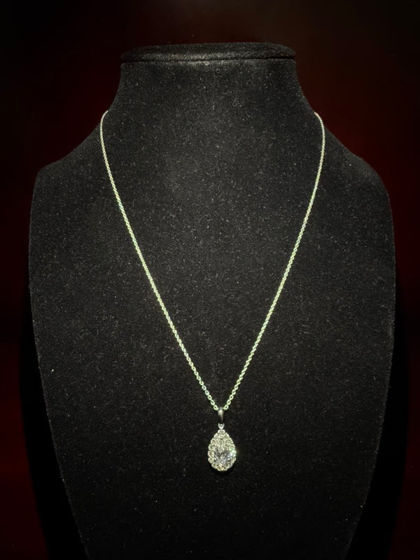 Grace Drop Pendant - White Gold