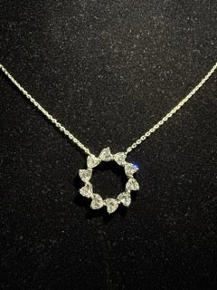 Heart Halo Pendant - White Gold