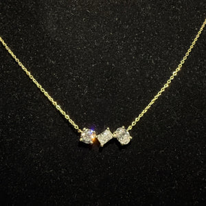 Triple Grace Solitaire Pendant - Yellow Gold