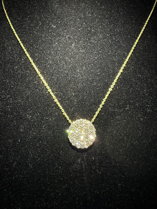 Celeste Round Cluster Pendant - Yellow Gold