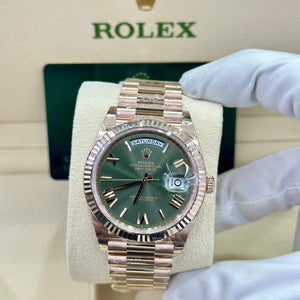 Rolex DayDate Rose Gold Olive