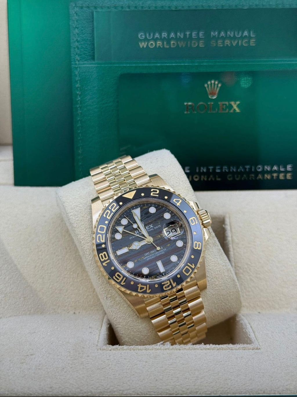 Rolex GMT Master 2 Yellow Gold Tiger Iron