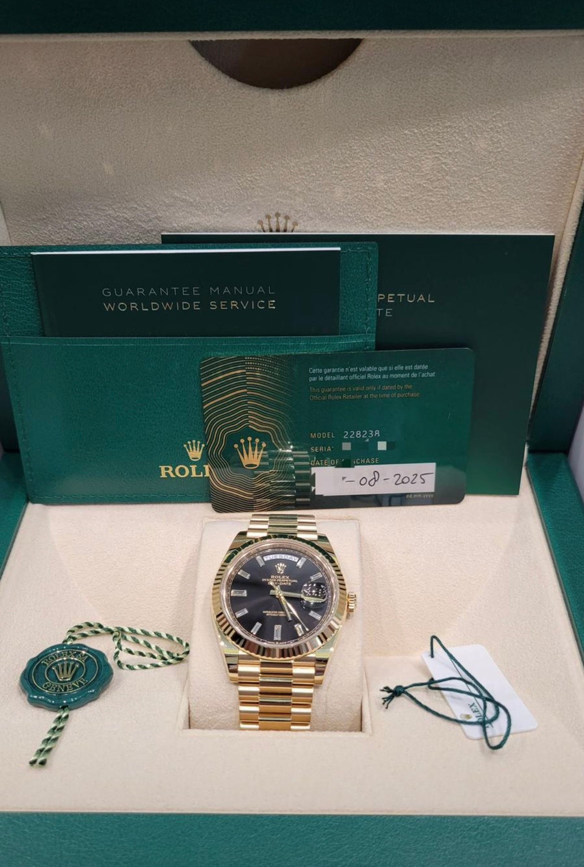 Rolex DayDate Yellow Gold Onyx Dial