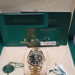 Rolex DayDate Yellow Gold Onyx Dial