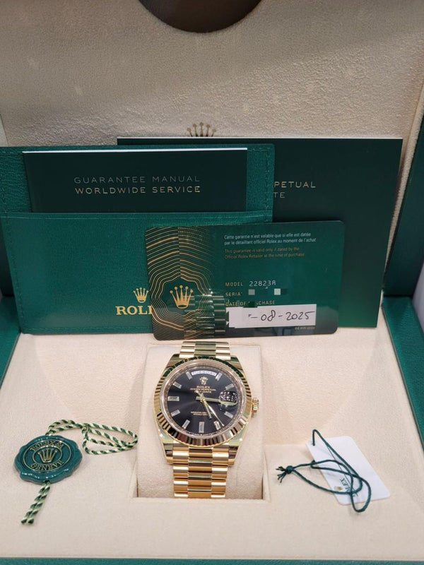 Rolex DayDate Yellow Gold Onyx Dial
