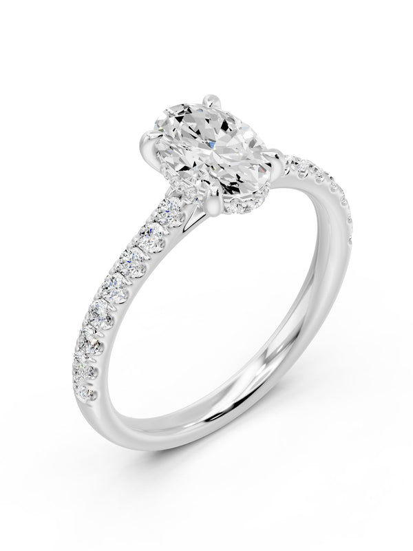 Oval with Pavé Ring - 1.43 cts