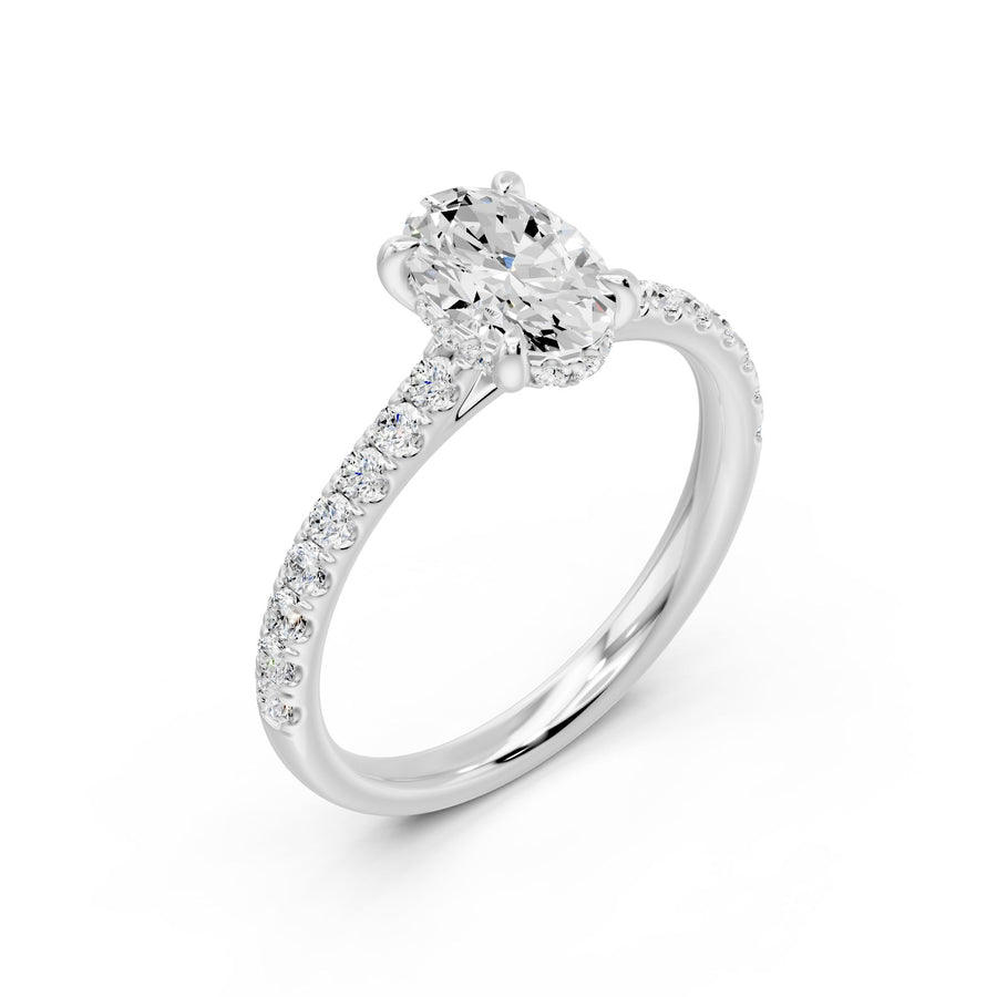Oval with Pavé Ring - 1.43 cts