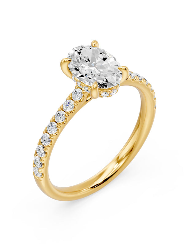 Oval with Pavé Ring - 1.70 cts