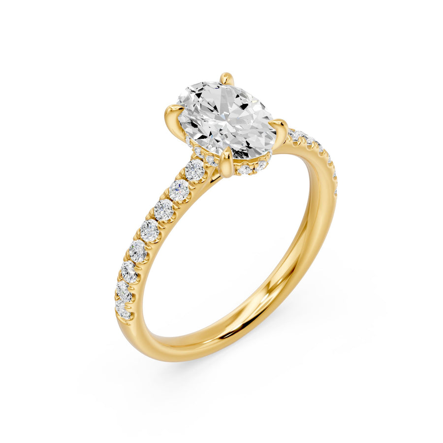 Oval with Pavé Ring - 1.70 cts