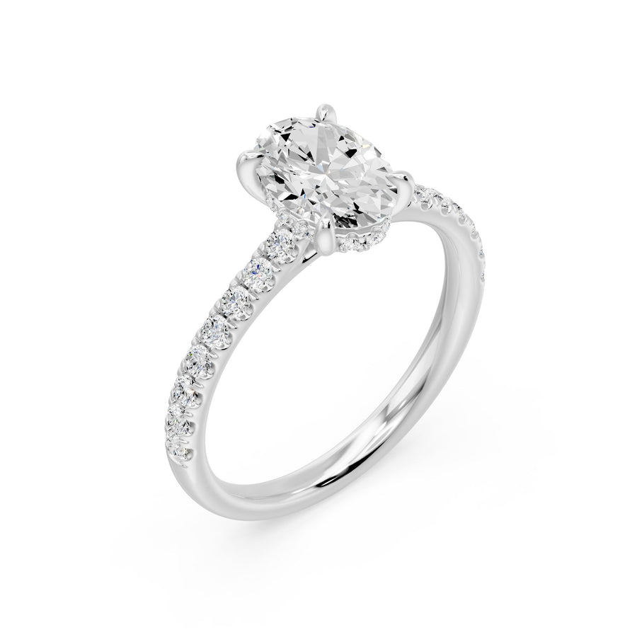 Oval with Pavé Ring - 1.94 cts