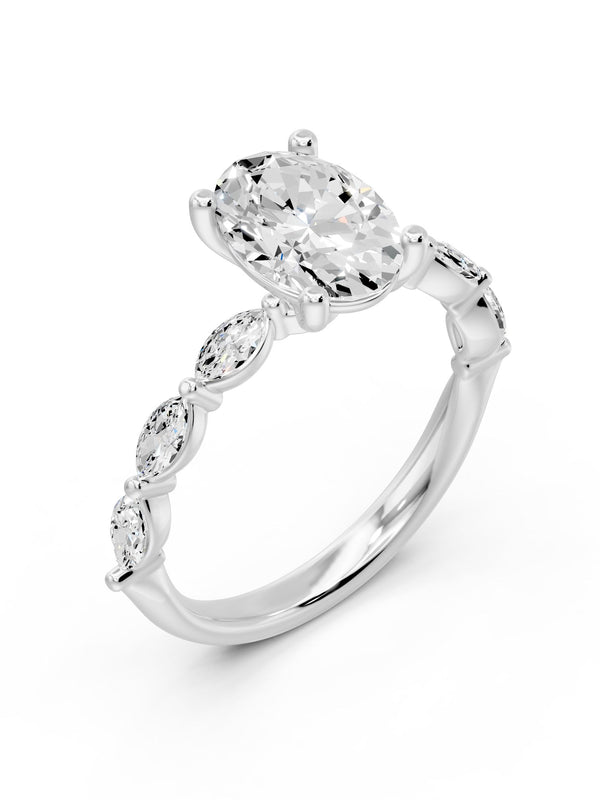 Oval and Marquise Pavé Ring - 2.57 cts