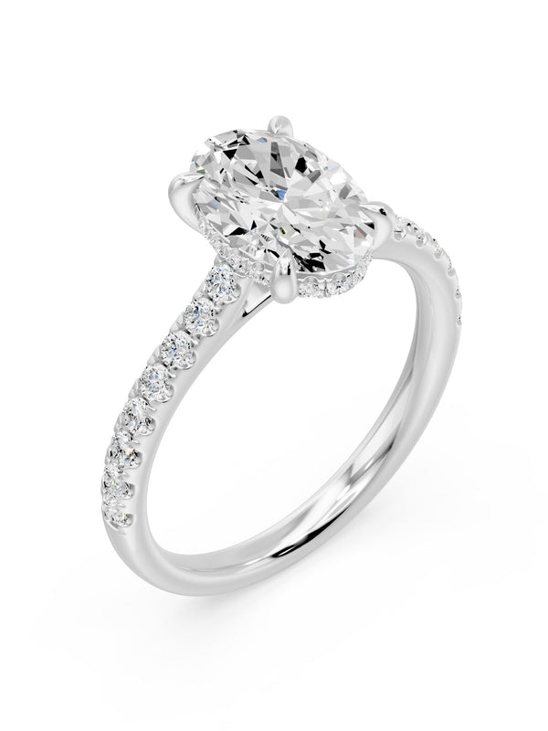 Oval with Pavé Ring - 2.46 cts