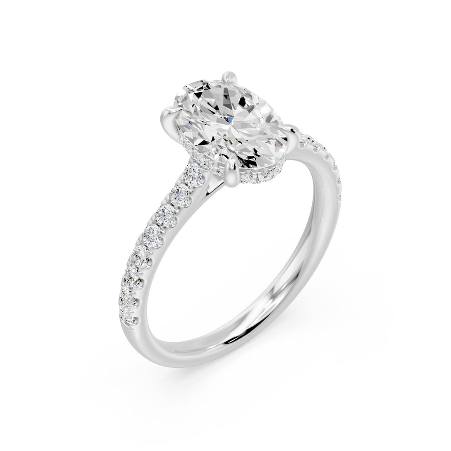 Oval with Pavé Ring - 2.46 cts