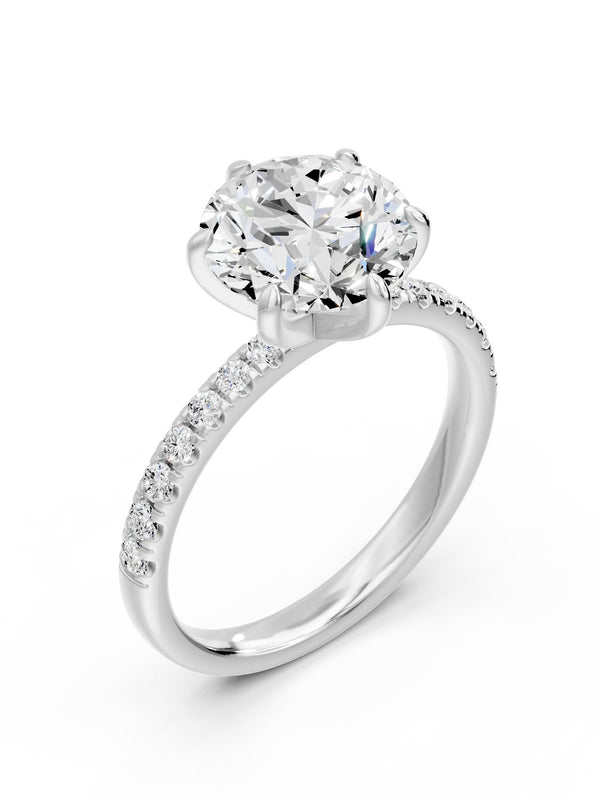 Round with Pavé Ring - 3.89 cts