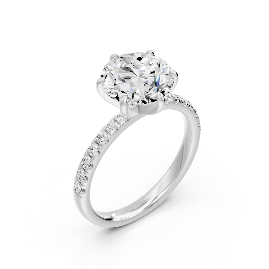 Round with Pavé Ring - 3.89 cts