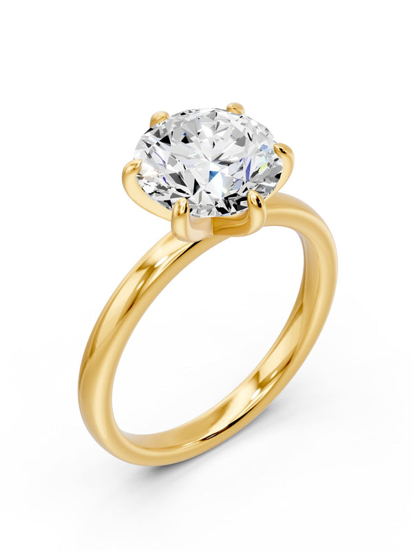 Round Solitaire with 6 prong Ring- 3.51 cts