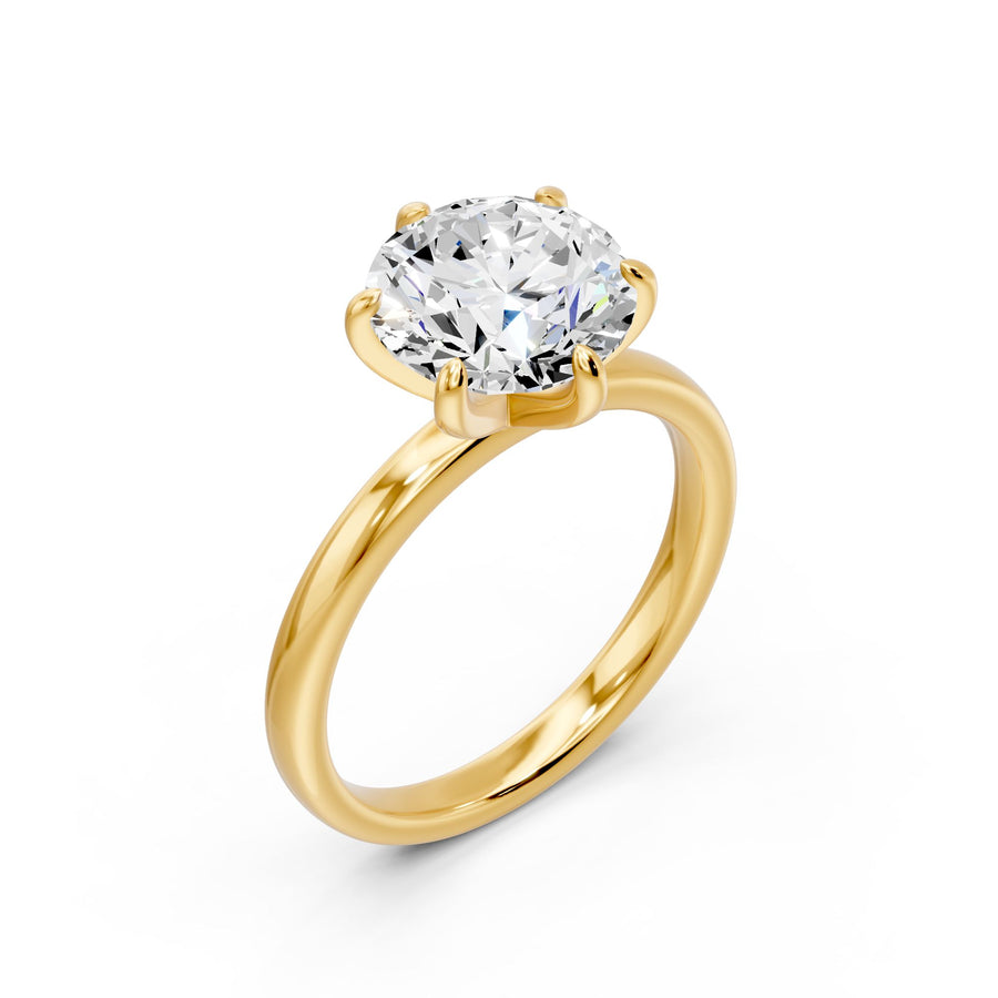 Round Solitaire with 6 prong Ring- 3.51 cts