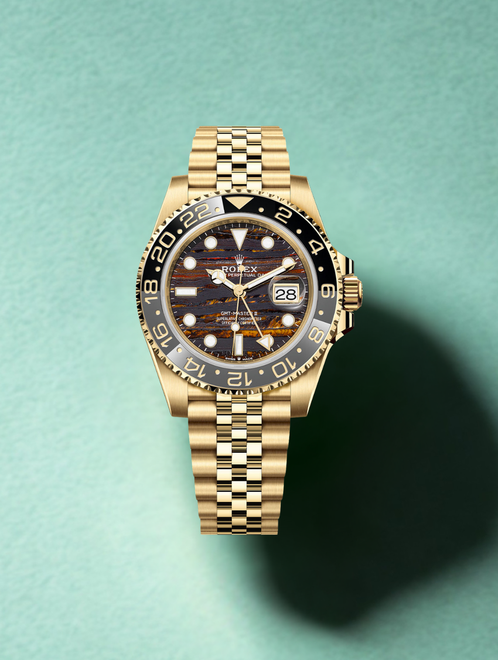 Rolex GMT Master 2 Yellow Gold Tiger Iron