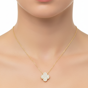 Alora Clover Cluster Pendant - Yellow Gold