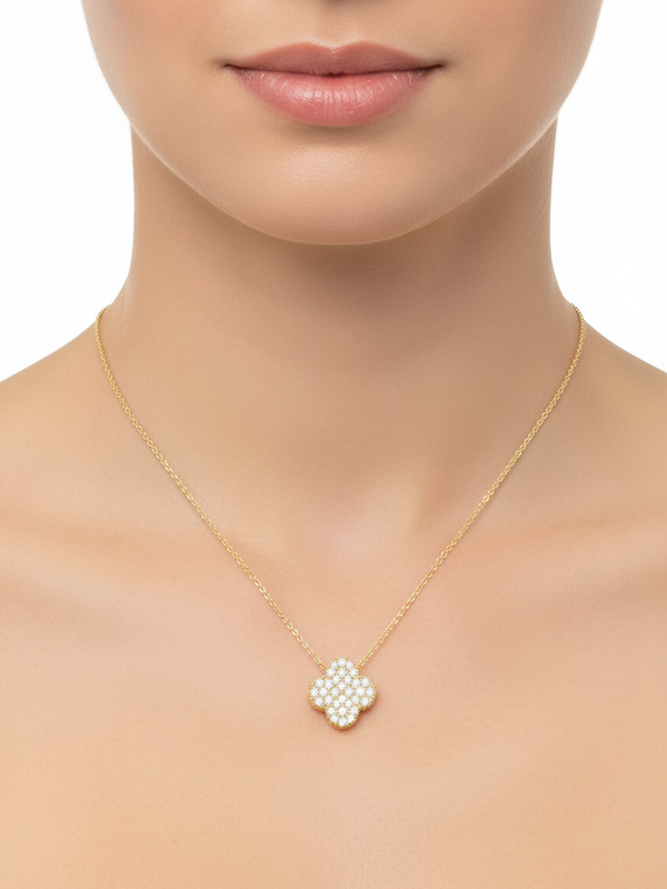 Alora Clover Cluster Pendant - Yellow Gold