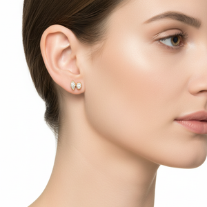 Marquise Grace Duo Earring - Yellow Gold