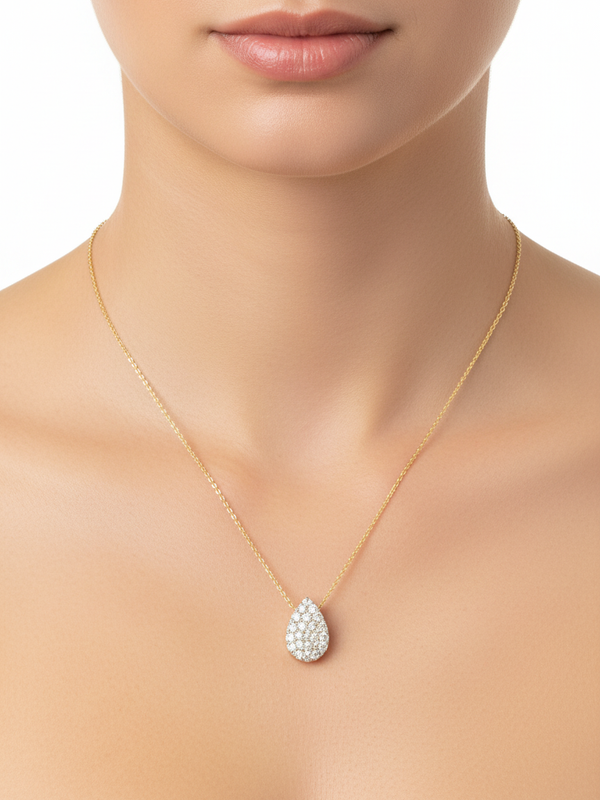 Aurelia Pear Cluster Pendant - Yellow Gold