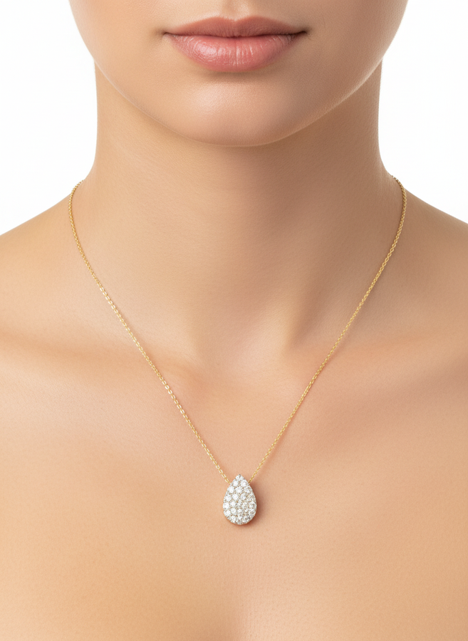 Aurelia Pear Cluster Pendant - Yellow Gold