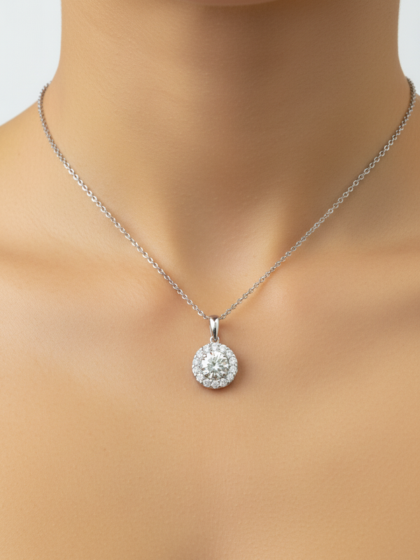Eternal Radiance Pendant - White Gold