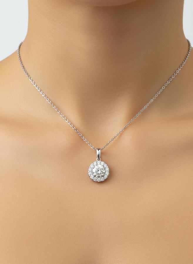 Eternal Radiance Pendant - White Gold