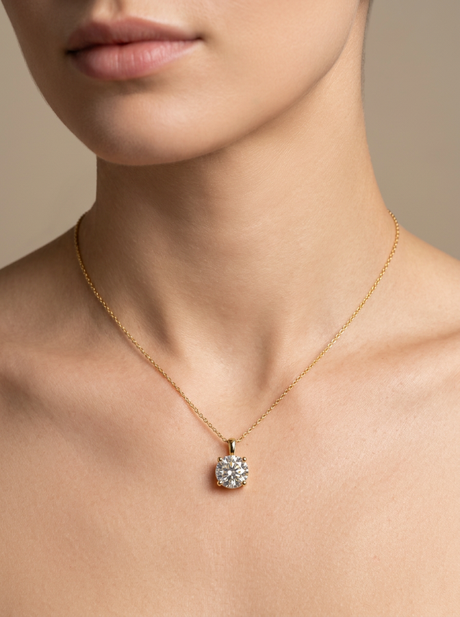 2 CTs Solitaire Pendant