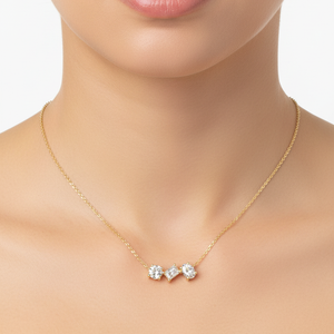 Triple Grace Solitaire Pendant - Yellow Gold